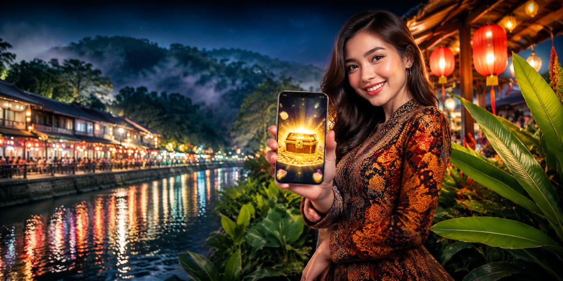 Suasana promosi perayaan sky51 dengan corak batik khas sempena musim perayaan di Malacca